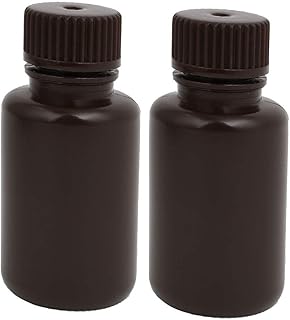 Lon0167 New 2Pcs 1.7oz Featured HDPE Plastic reliable efficacy Chemical Sample Reagent Bottle Amber Brown(id:a19 e3 c0 94b)