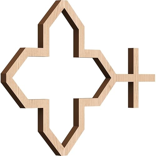 138"W x 7 38"H x 38"T Extra Small Laird Decorative Fretwork Wood Wall Panels, Red Oak