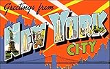 American Vinyl Greetings from New York City Sticker (Vintage Post Card NYC Design)