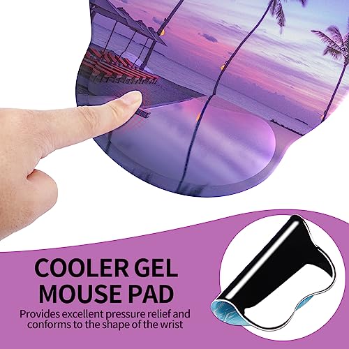 Image of eulps Mouse Pad with Wrist Rest, Comfortable Computer Mousepad with Gel Wrist Support Smooth Surface and Non-Slip PU Base for Pain Relief, Laptop, Office & Home (Mauve Twilight)