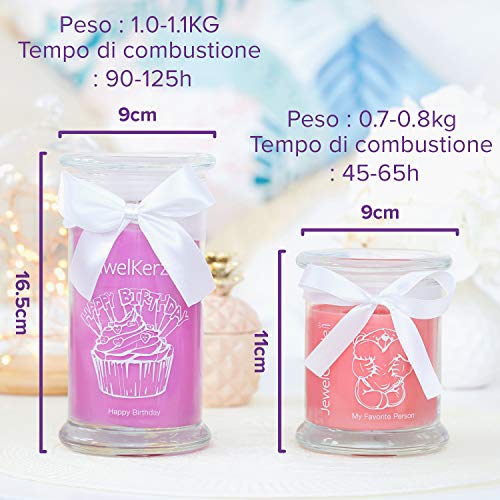 JewelCandle True Love - Candela in Vetro con Un