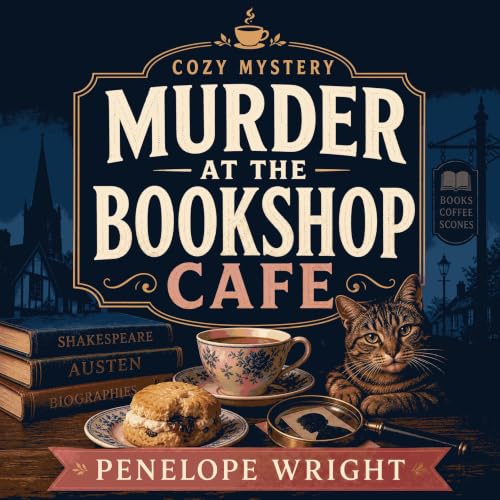 『Cozy Mystery: Murder at the Bookshop Cafe』のカバーアート