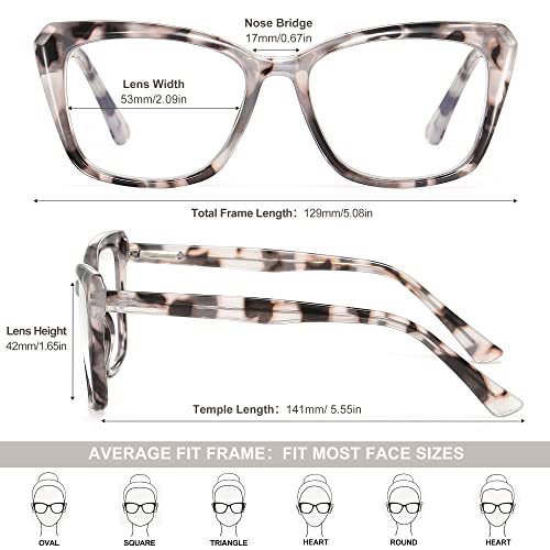Image of EYEGUARD Blue Light Reading Glasses for Women TR90 Cat Eye Computer Eyeglasses Fashion Spring Hinge Readers