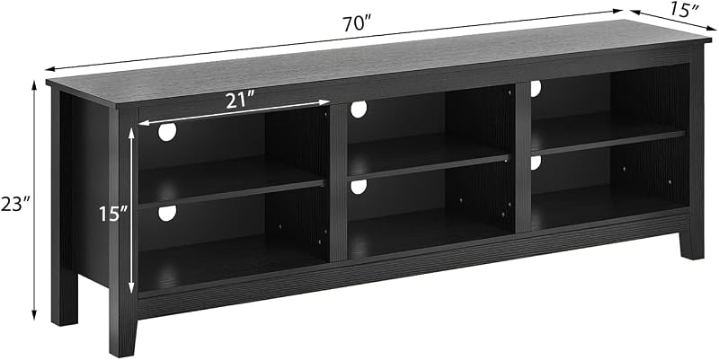 Panana TV Stand, Moden 6 Cubby TV Stand for 75 inch TV, Farmhouse Television Stands Entertainment Center Media Stand with Storage TV Table Stand for Living Room image 3