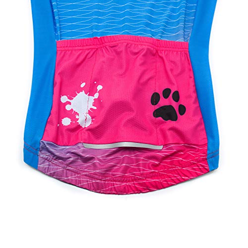 Weimostar Camisa feminina de ciclismo de manga curta com zíper total para ciclismo, Cf2339-sj, P