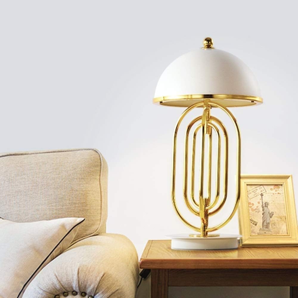DFAEEKIYO Table Lamp European and American Style Gold Metal Creative Personality of Modern Living Room Bedroom Bedside Reading
