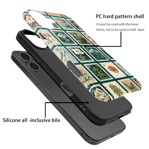 Coque iPhone 17 antichoc de qualité supérieure avec motif timbres postaux rétro - 3