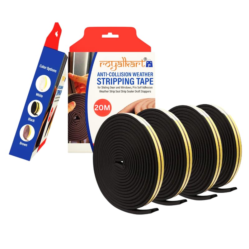 royalkart Weatherproof Door Seal Strip | Window Soundproof Adhesive Tape | EPDM D Shape Rubber | Self-Adhesive Foam Insulation, Gap Sealing 8 * 2.5=20metre (B0CWH1L6QW) Amazon Price History, Amazon Price Tracker