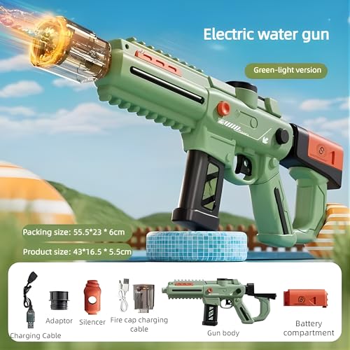 Image of Crackles Automatic Electric Water Gun for Kids & Adults | Battery Operated Water Blaster | Continuous Shooting Long Range Squirt Gun | Summer Toy for Holi, Pool & Outdoor Fun- Random Color