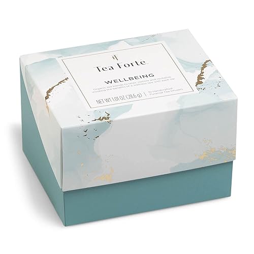 Miniatura 5 de Tea Forte Juego de regalo de té, caja de regalo de té Wellbeing con taza de té de café, bandeja de té y muestra de té de 10 infusores orgánicos