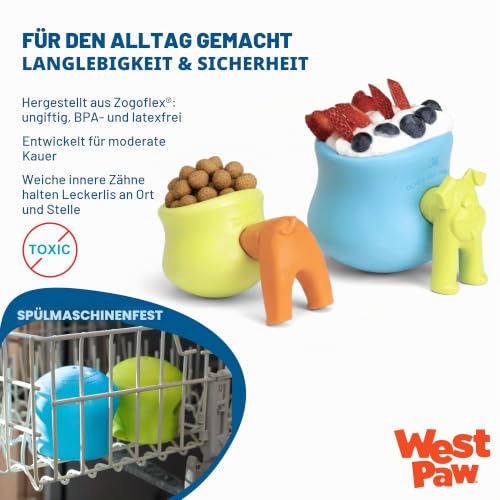 West PAW Zogoflex Toppl Leckerli Dispensing Hundespielzeug Puzzle - Interaktives Kauspielzeug für Hunde - Hundespielzeug für Moderate Kauer, Apportieren, Fangen - Hält Trockenfutter, Leckerlis, XL,