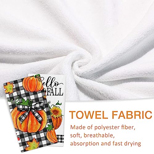 Seliem SE-US-0594 Hello Fall Gnome Pumpkin Kitchen Dish Towel 2 Set thumb #2