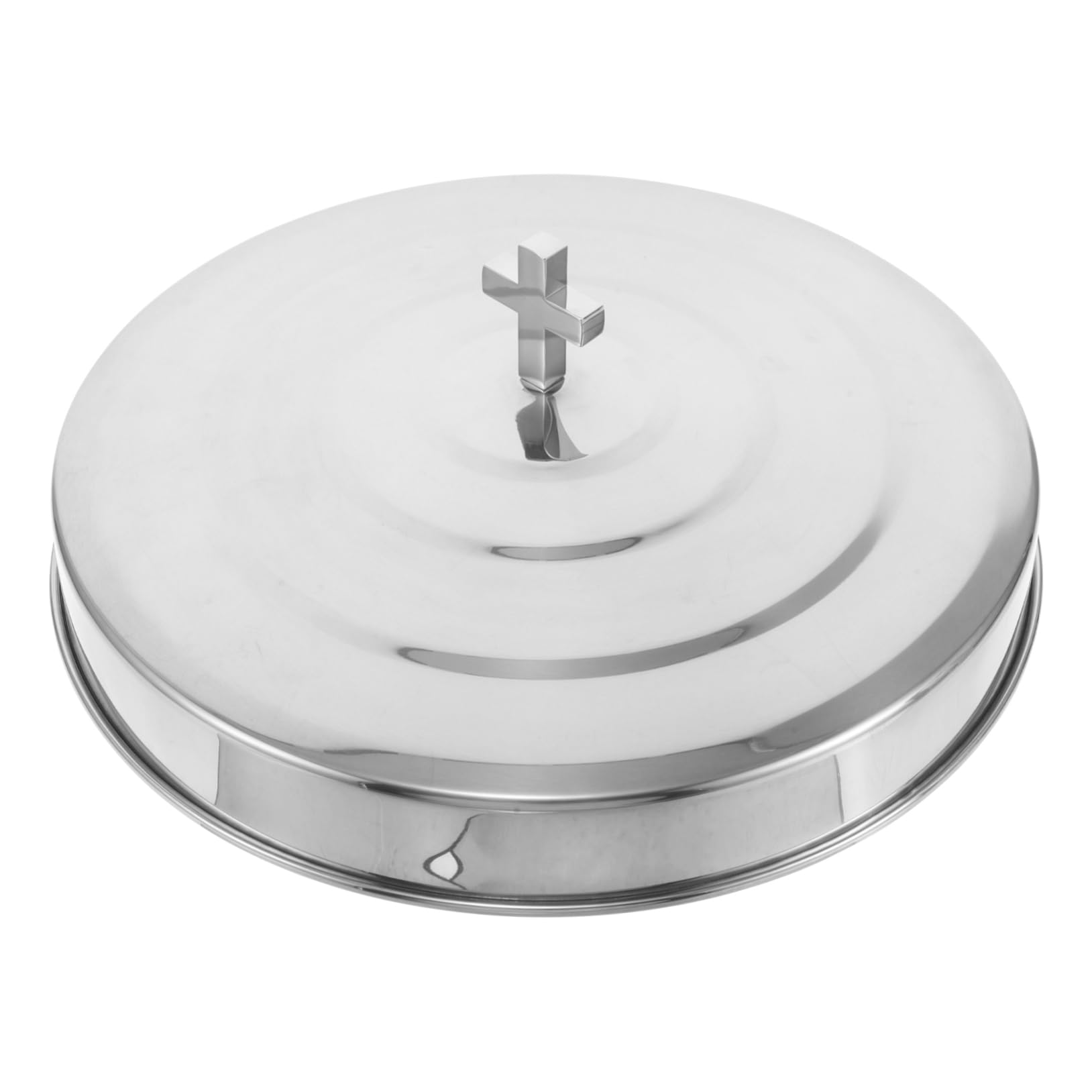 Garneck Stainless Steel Communion Plate Cover Elegant Religious Tray for Churches Homes and Events Multi-function Metal Dish for Holy Communion and Bread Serving