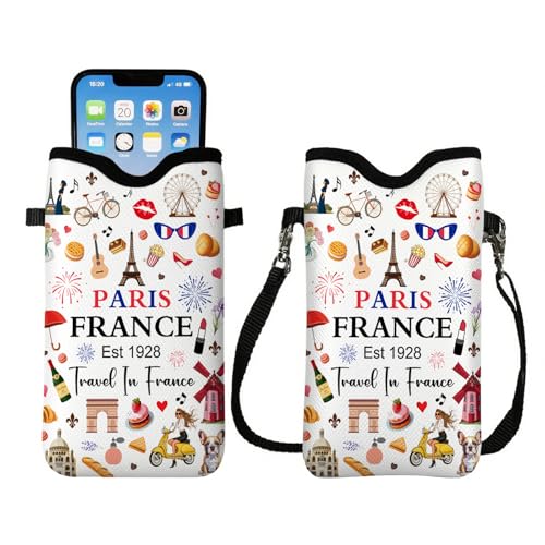Image of Cell Phone Sleeve Pouch with Adjustable Strap - Paris Gifts