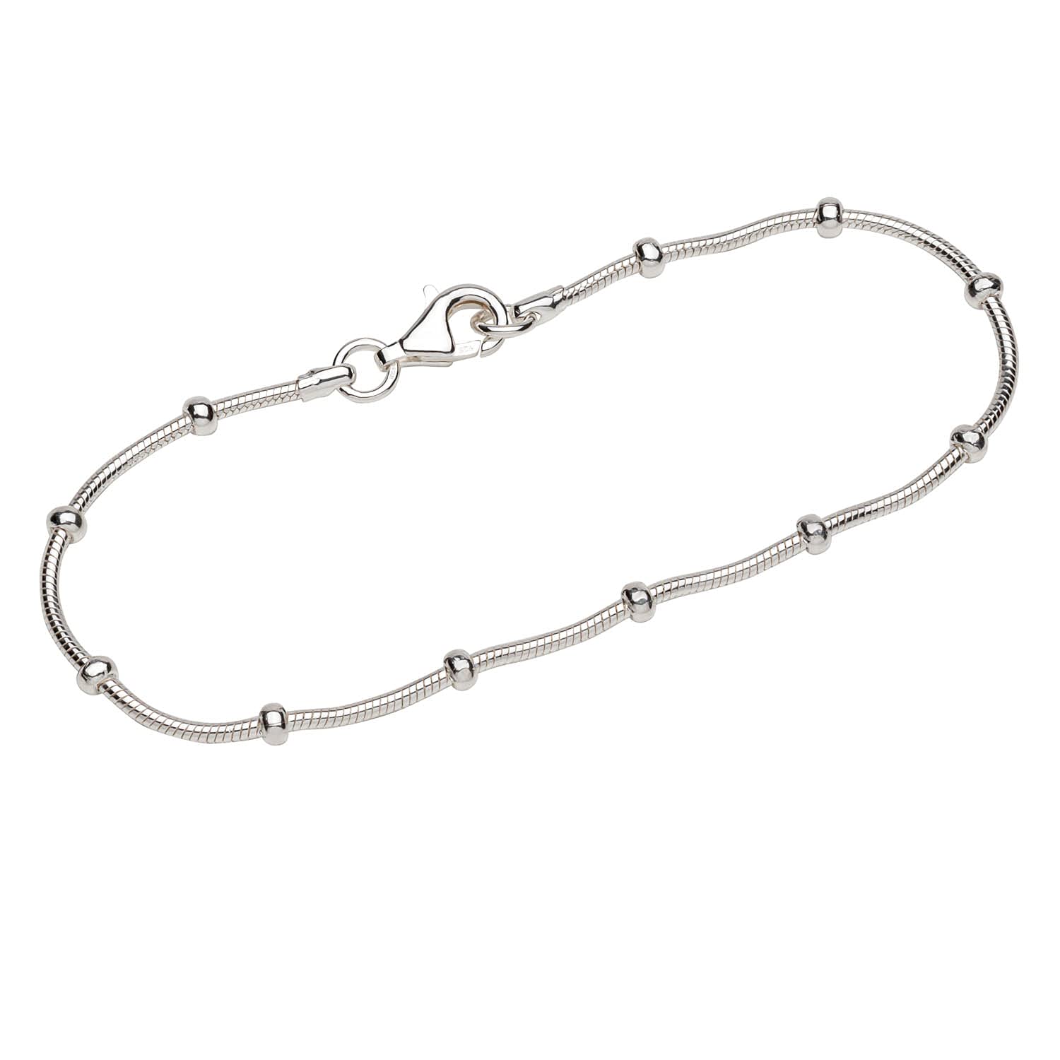 Bracelet maille serpent argent 925 NKlaus 19cm diamanté modèle 12202