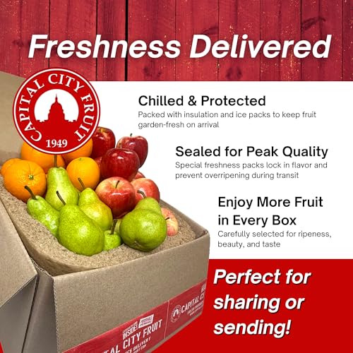 Image of Capital City Fruit Gourmet Fresh Fruit Gift Box | Gift for Holiday, Thank You, Get Well | Sympathy Gift Box | Sweet and Fresh | Healthy Snack | 22 Piece Mixed