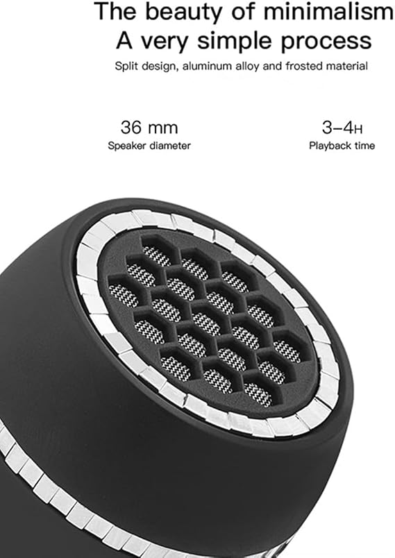 Leadsound Portable Speaker, Crystal 3W 27mm 8 Mini Wireless Speaker with 3.5mm Aux Audio Jack Plug in Clear Bass Micro USB Port Audio Dock for Smart Phone, for Pad, Computer (Black)