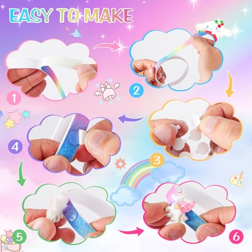 TsuperU Unicorn Gifts Bracelet Making Kits for Girls Ideas DIY Craft Kits Kids Toys Age 5+ Years Old, Easter Gifts for Kids Birthday Presents Advent Calendar Teenage Girls Jewellery Funny - Image 6