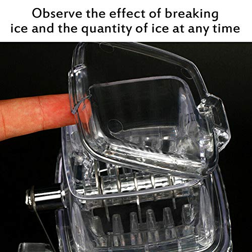 lzndeal Portable Manual Ice Crusher Shaver Shredding Machine Hand Snow Cone Transparent Ice Machine