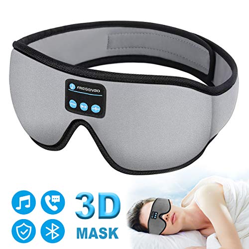 Sleep Headphones Bluetooth Eye Mask, 20-28 inches Adjustable FREGENBO Music 3D Sleep Mask