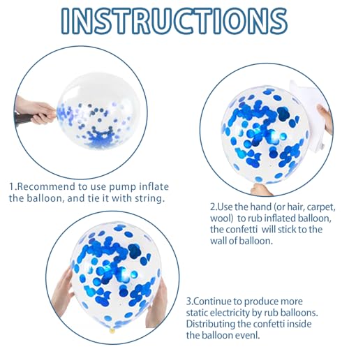 Image of Blue White Birthday Party Decorations Supplies Happy Birthday Banner Honeycomb Balls Fringe Curtain Foil Balloons Hanging Swirls Cake Topper Tablecloth Party Supplies for Boys Men