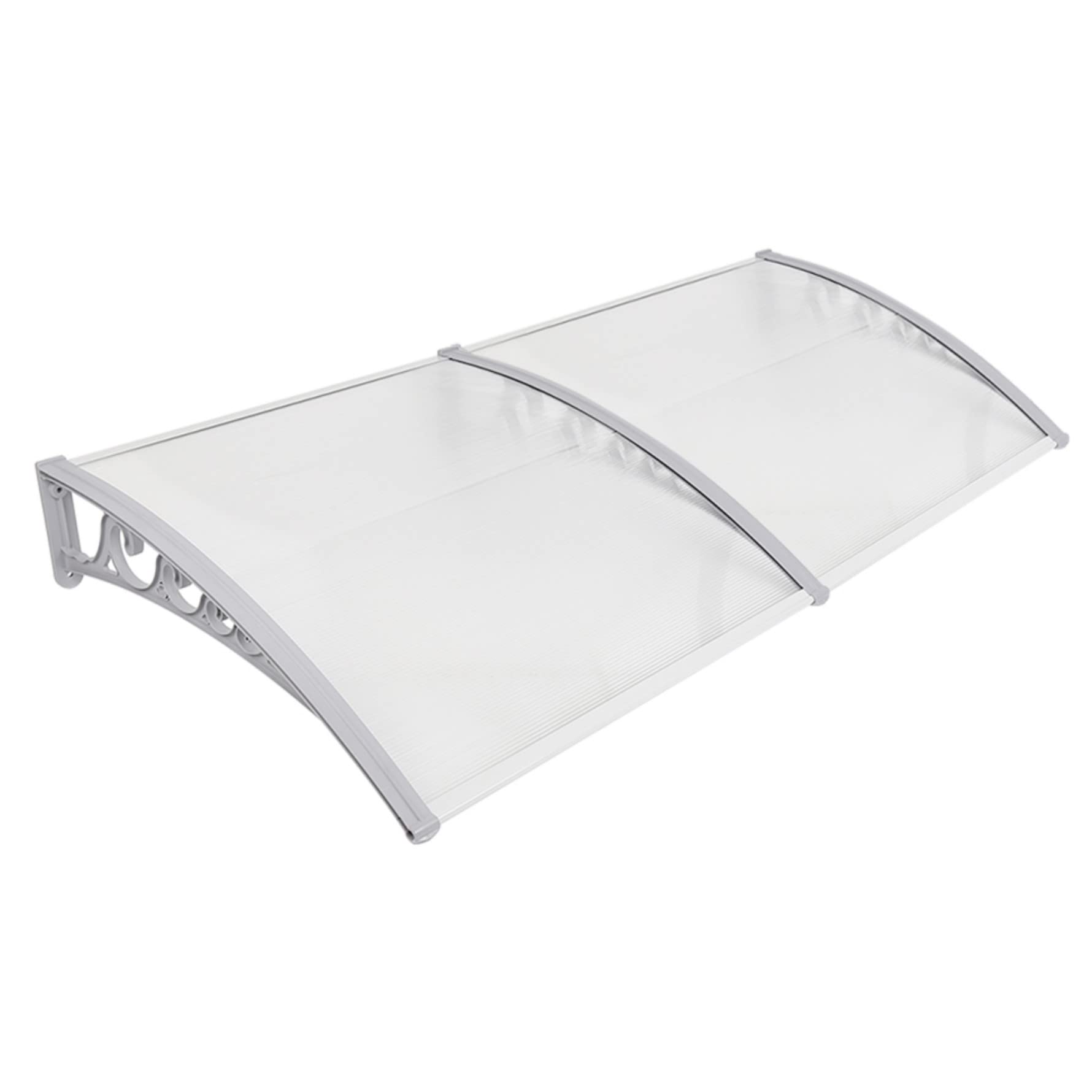 Pensilina da Esterno in Policarbonato e Alluminio, Porta anteriore a baldacchino, in plastica, alluminio, ad arco, 80*240cm (bianco)
