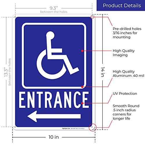 Panneau handicapé gauche pour signalisation extérieure - 3