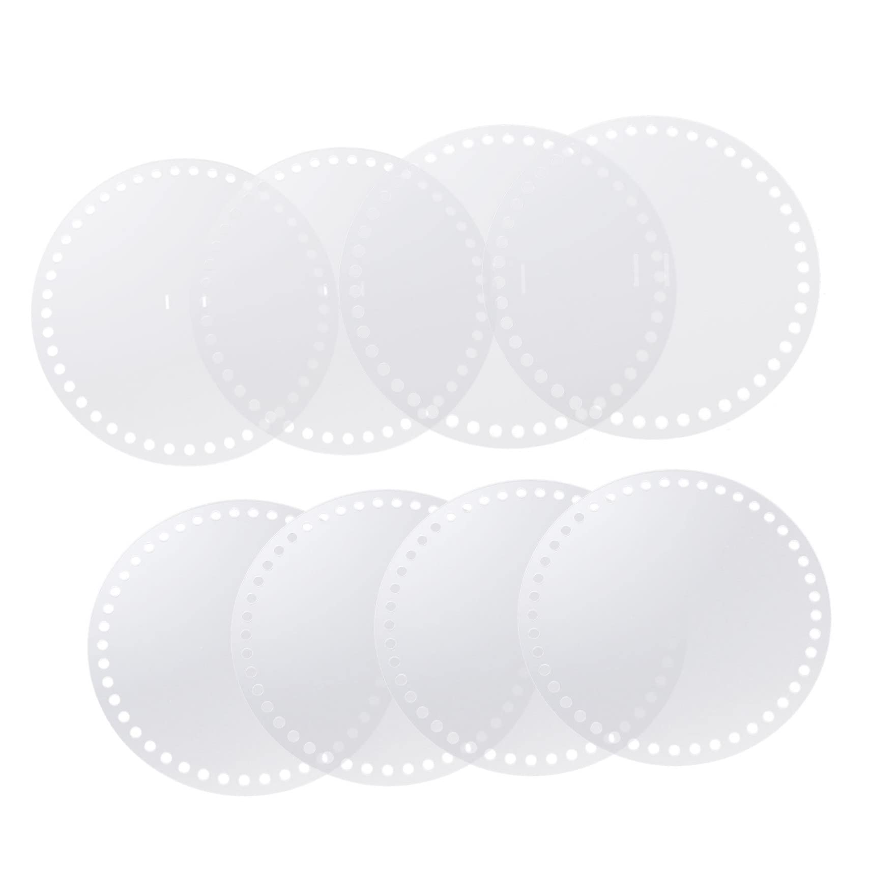 Operitacx 8pcs Round Acrylic Boards DIY Braided Bag Material Mixed Sizes Smooth Polished Edges Bag Weaving Parts for Handmade Crochet Clutches and Messenger