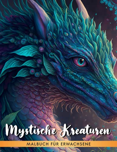 Mystische Kreaturen Malbuch: Entspanne dich und lass dich gehen mit 50 Seiten mythische Kreaturen in Graustufen, die darauf warten von dir ausgemalt zu werden