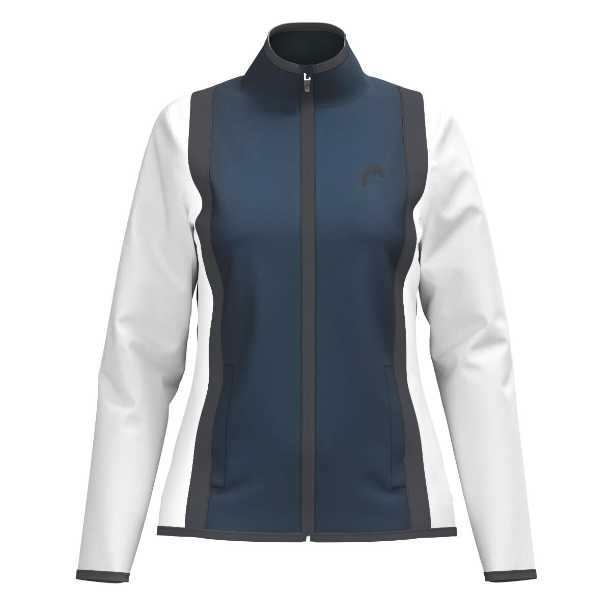 HEAD Club 25 Jacket - Chaqueta Deportiva para Mujer, Color Azul Oscuro y Blanco