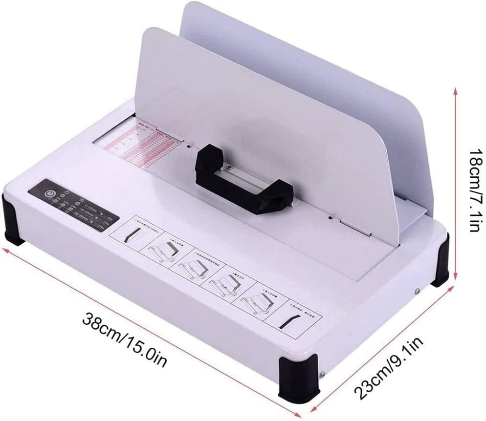 Rilegatrice elettrica a pettine con punzonatrice manuale, raccoglitore per documenti da 300 W, capacità di rilegatura 50 mm, rilega fino a 480 fogli per documenti e contratti