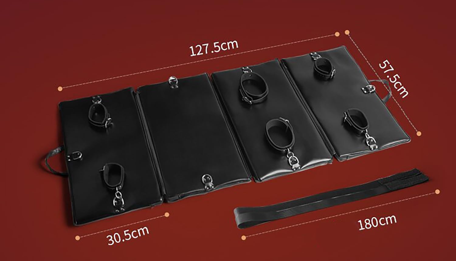 Materasso erotico portatile e pieghevole con base rimovibile – Set bondage flessibile con polsiere e cavigliere per adulti, ideale per giochi di ruolo e posizioni variate