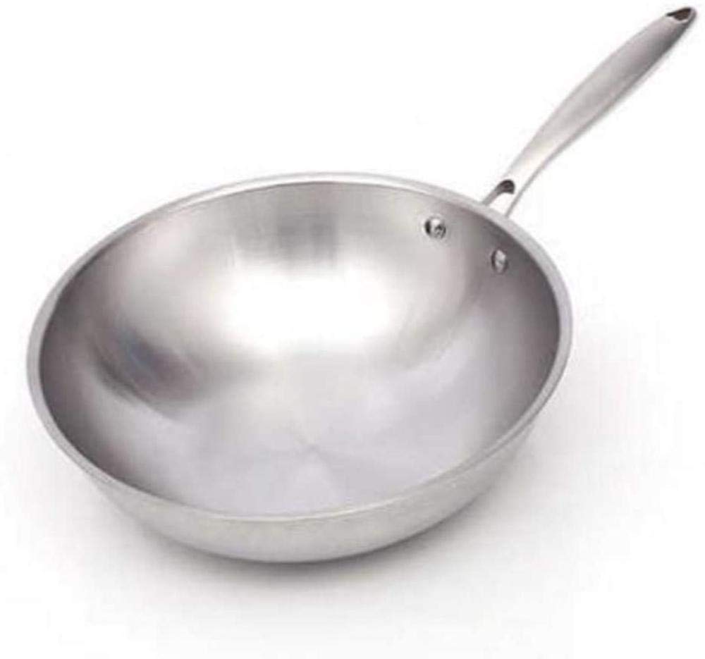 Wokpan in roestvrij staal 32 80 cm zonder antiaanbaklaag geschikt voor alle kookplaten inclusief inductie 38 cm