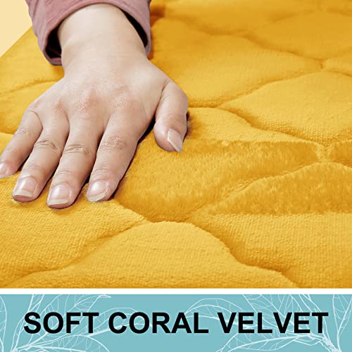 Olanly Memory Foam Bath Mat Rug, Ultra Soft Non Slip And Absorbent Bathroom Rug, Machine Wash Dry, Comfortable, Thick Bath Rug Carpet For Bathroom Floor, Tub And Shower, 24X16, Yellow #TOP1