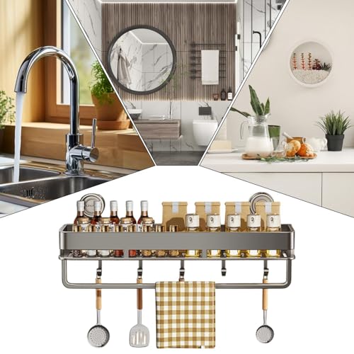 Porte-organisation murale douche antirouille avec ventouse robuste - 4