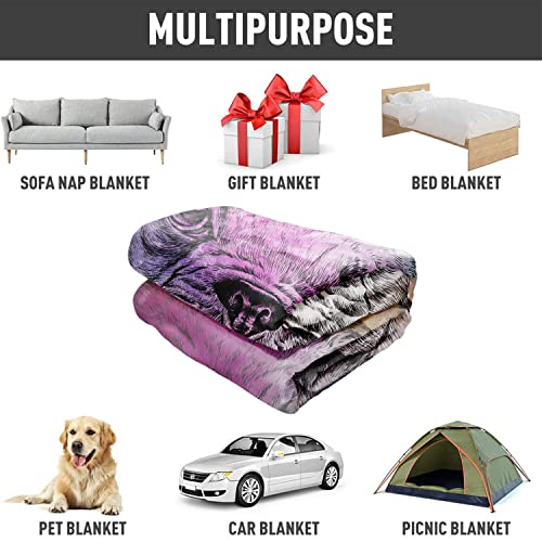 Violetpos Flanell Weich Fleecedecke Kuscheldecken SanftBettüberwurf Decke Französische Bulldogge Handgezeichnet Skizze 150x200 cm