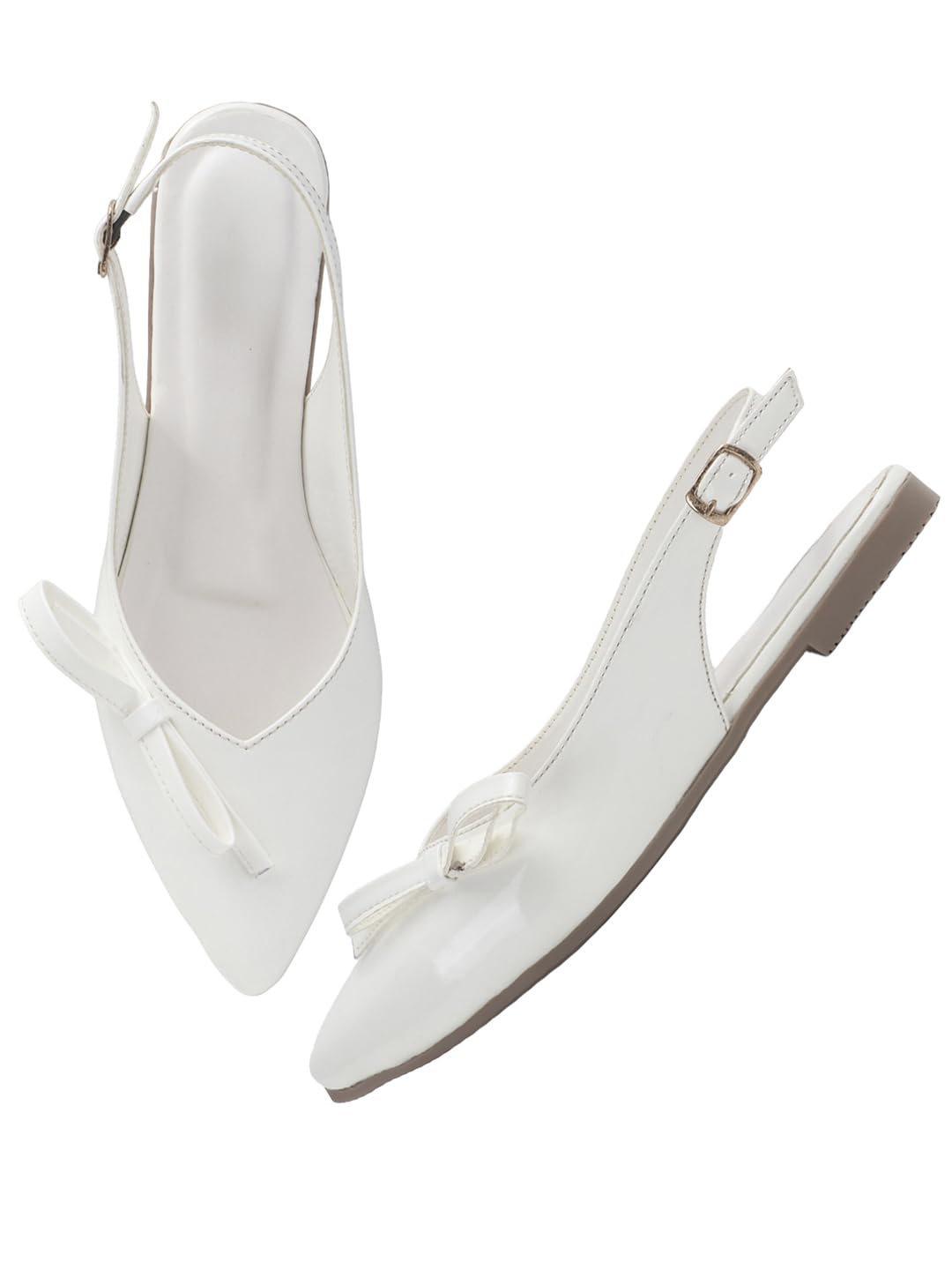 Slingback Solid Flat Mules Bellies Sandals for Women and Girls-image-9