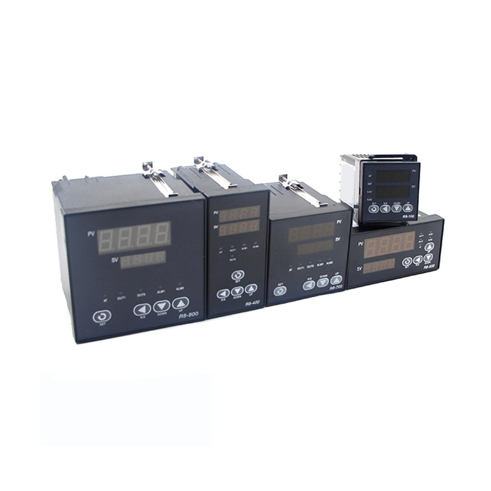 Programowalny regulator temperatury PID R8-100, uniwersalne wejście K/J/PT100, SSR i wyjście przekaźnikowe, AC 220 V, 0 ~ 1300 ℃ cyfrowy termostat 1 szt(48x96mm)