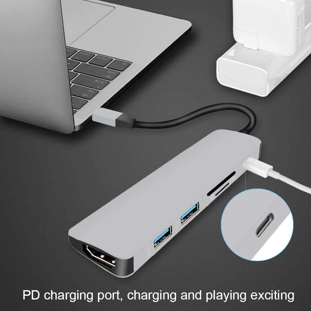 Aramox USB C Hub 6-in-1, 4K PD3.0