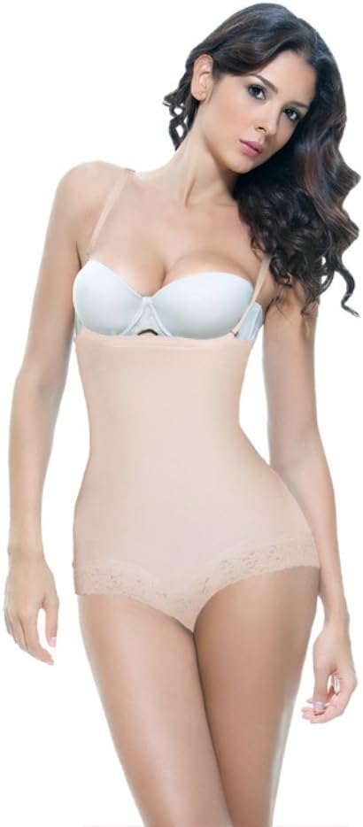 Vedette Shapewear 134 SCARLETT Strapless Shapewear Body w/ Lace Trim Nude X-Small