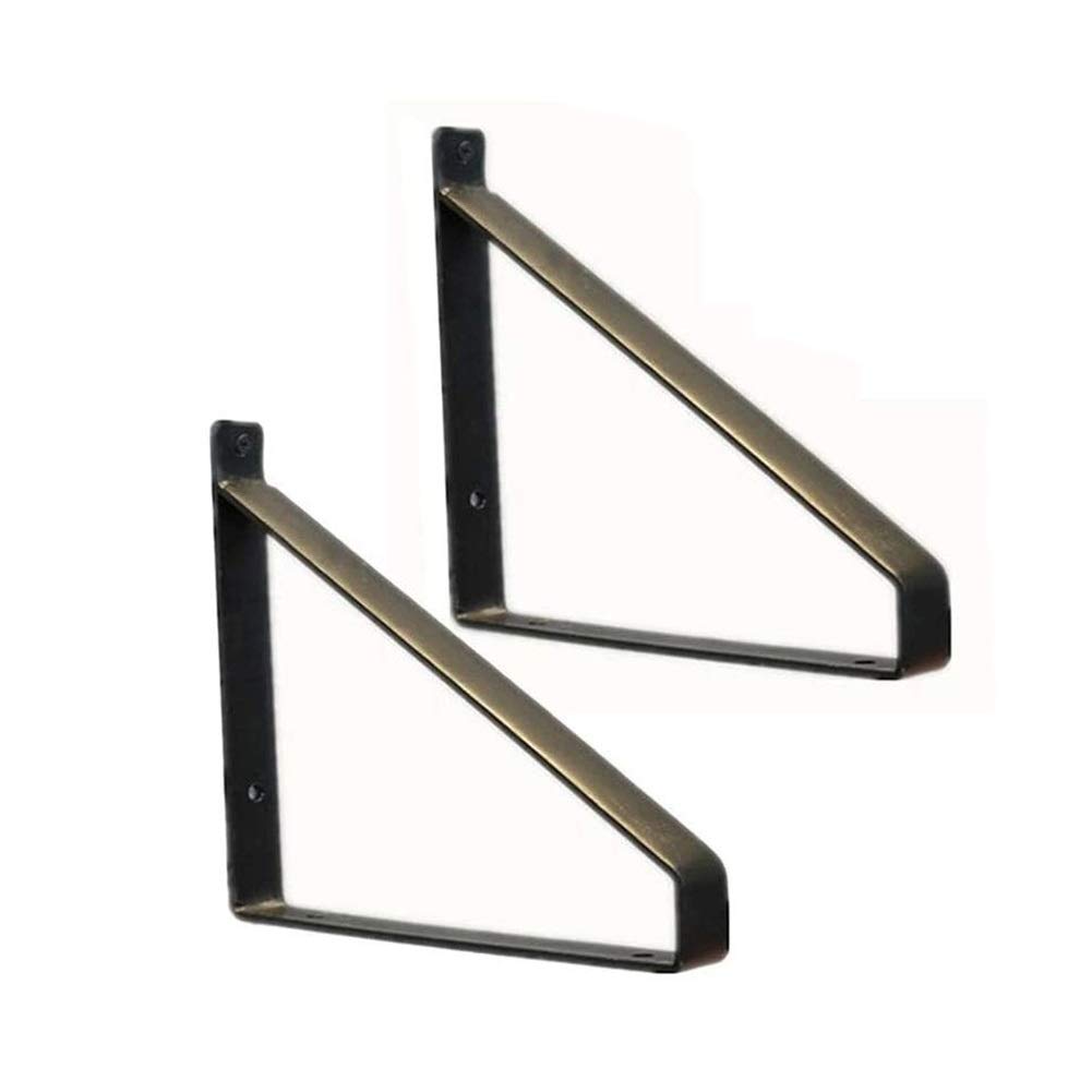 Keulen Black Heavy Duty Shelf Brackets, 2 Pcs Iron Rustic Shelf Brackets Heavy Duty Floating Shelves Tripod Triangle Wall Mounted Shelve Bracket(,12Inch(30Cm))