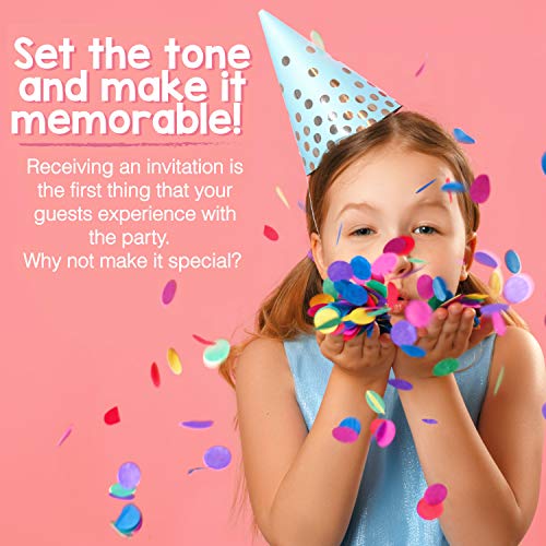 Image of Hadley Designs Kids Birthday Invitations For Boys and Girls Mexican Theme - 25 Fiesta Birthday Party Invitations For Boys, Quinceanera Invites For Girls, Cute Cinco de Mayo Party Supplies, Made In USA