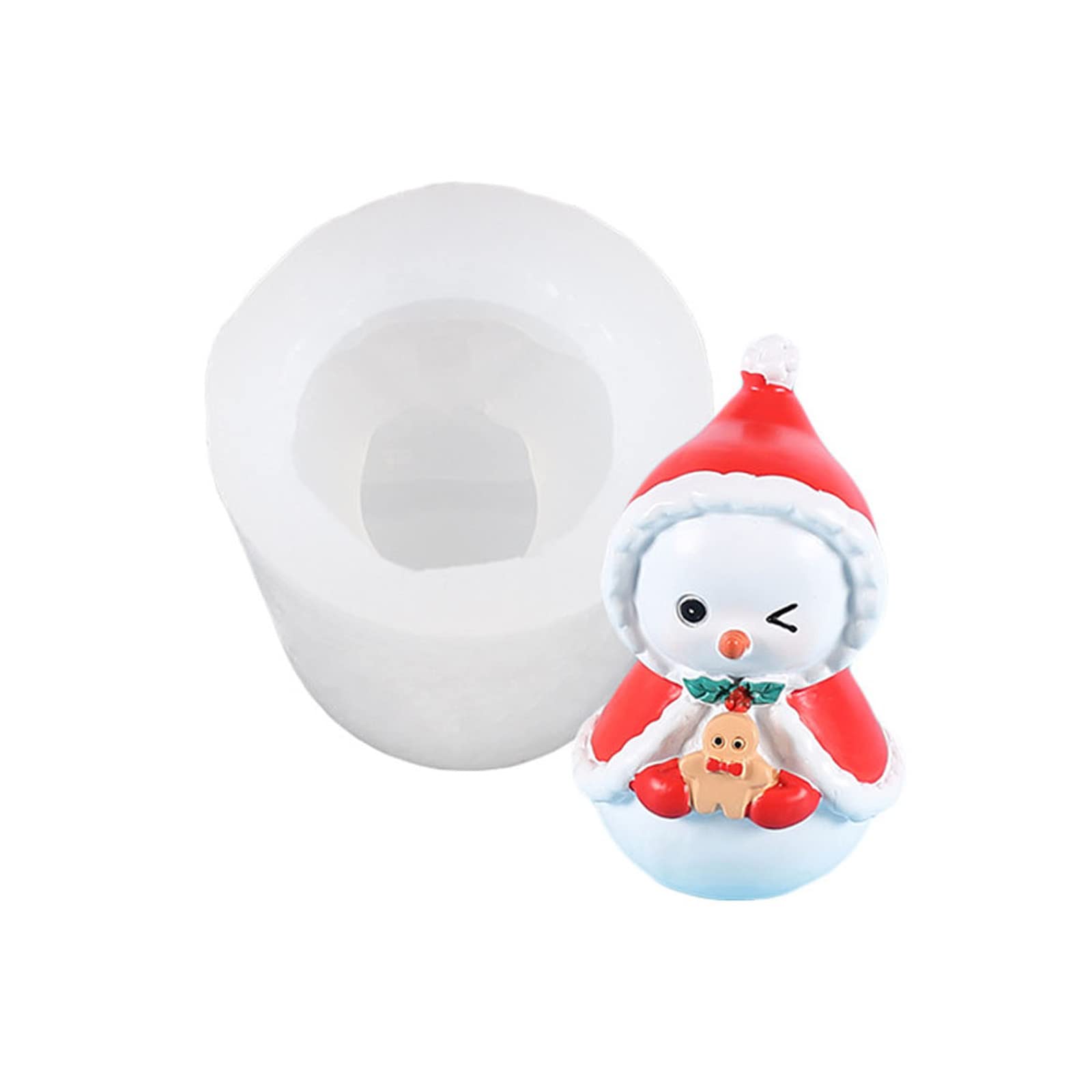 Jazuaiao 3D Christmas Tree Snowman Silicone Mold for Making Bear Soap Molds Cake Decorating Party Supplies Christmas Mold