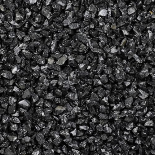 Kieselsteine Garten 12-16 mm 25Kg Zierkies Aquarium Kies Nero Ebano Marmorkies Dekostein für Vasen Gabion Zierstein Schwarz Dekokies