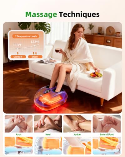 Image of Shiatsu Foot Massager with Heat and Remote Control for Plantar Fasciitis,Purple Black