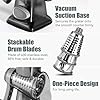 KEOUKE Rotary Cheese Grater Hand Crank Transparent - Shredder Slicer Grinder 3 Stainless Steel Blades, Stable Suction, Labor-Saving Handle, Safe Kitchen Tool for Cheese, Vegetable, Nuts, Chocolate #4