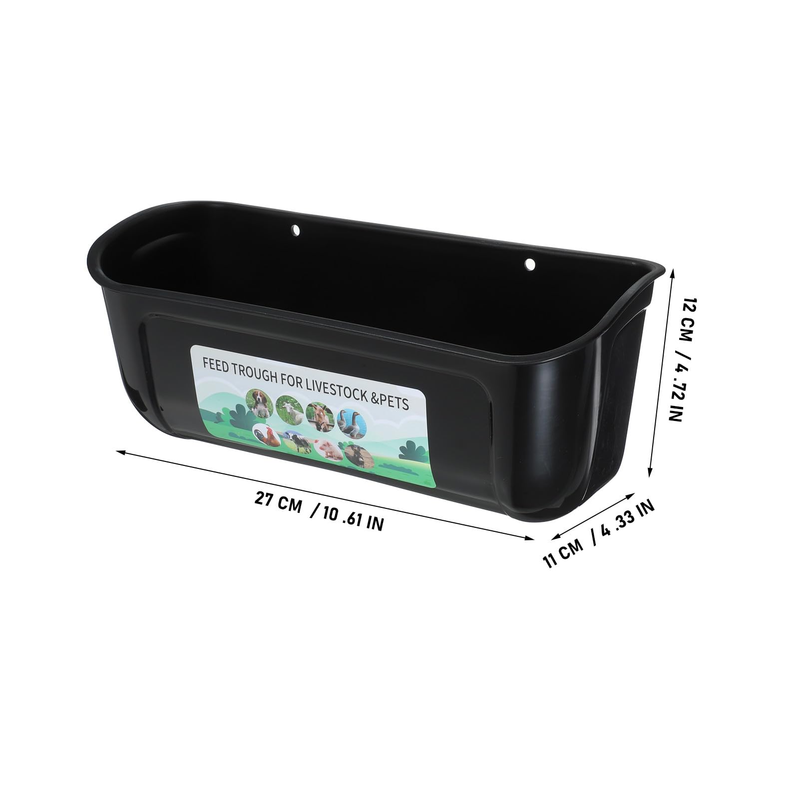 Comedero Automático para Aves de Corral Grande de 2 Piezas, Contenedor Colgante Negro de Alta Capacidad, Comedero Anticaída para Gallinas, Patos y Cabras, Abrevadero Resistente