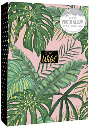 Home Collection 4 x 6 Pocket Photo Album Travel Stay Wild Tropical Design Holds 80 Photographs Slip In