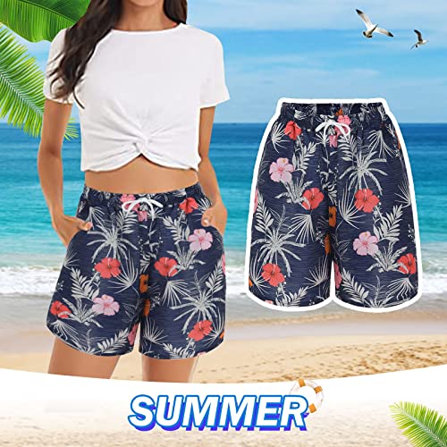 Shorts For Women Short Sleeved Cardigan Women Women's Casual Girls Short High Waist Pleated Skater Navy #TOP6