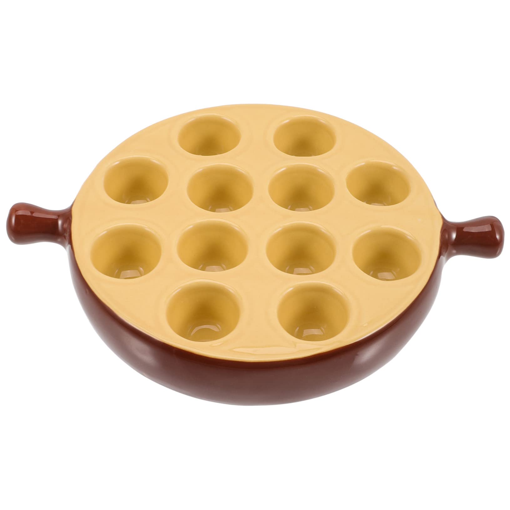 Garneck Piatto per Lumache Scomparti in Ceramica Fondo Resistente per Cottura Uniforme per Ristorante e Cucina Domestica